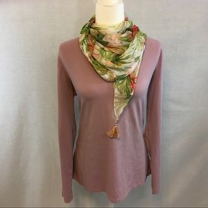 Roots V neck long sleeve t shirt XL rose pink